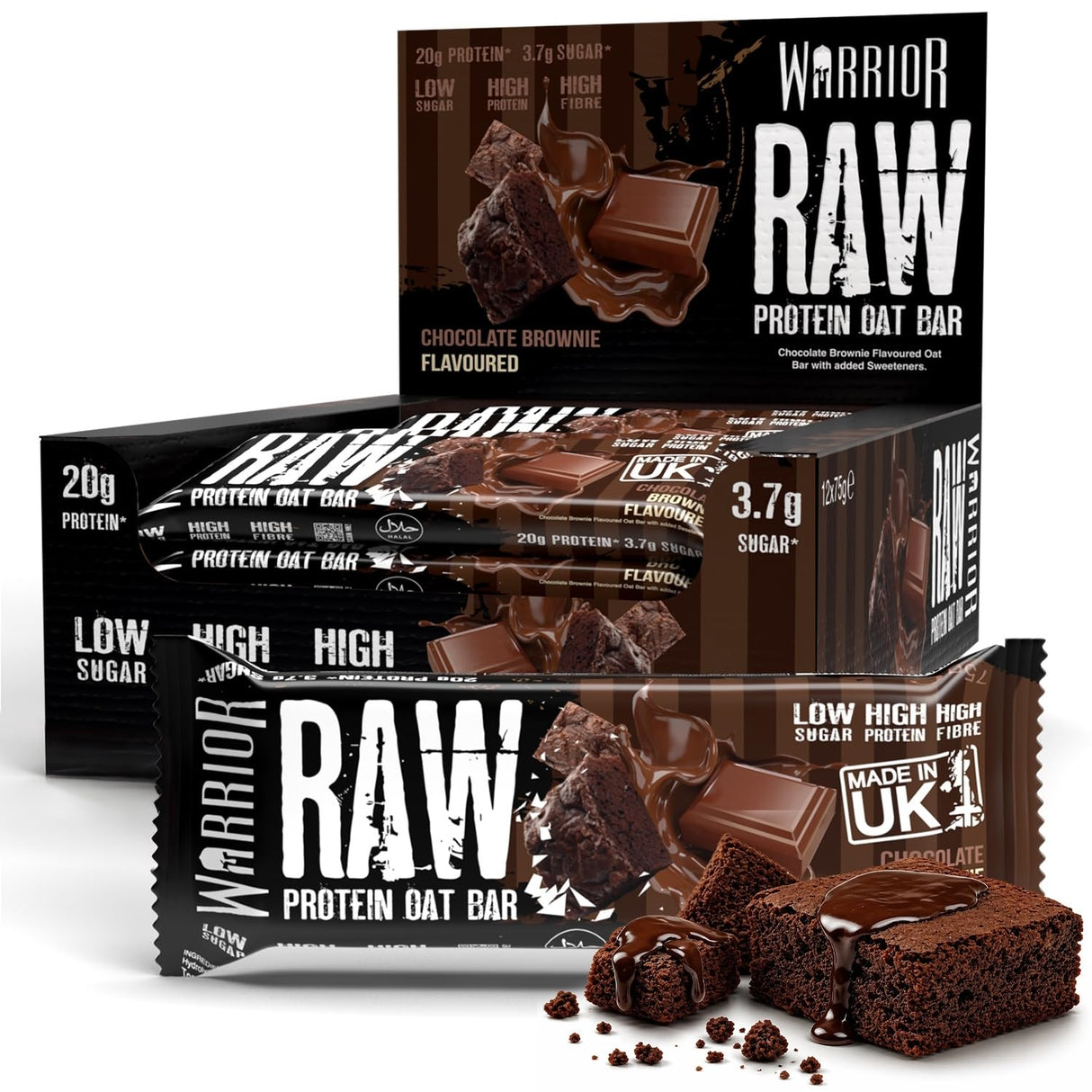 Warrior Raw Protein Flapjack 12x75g Chocolate Brownie