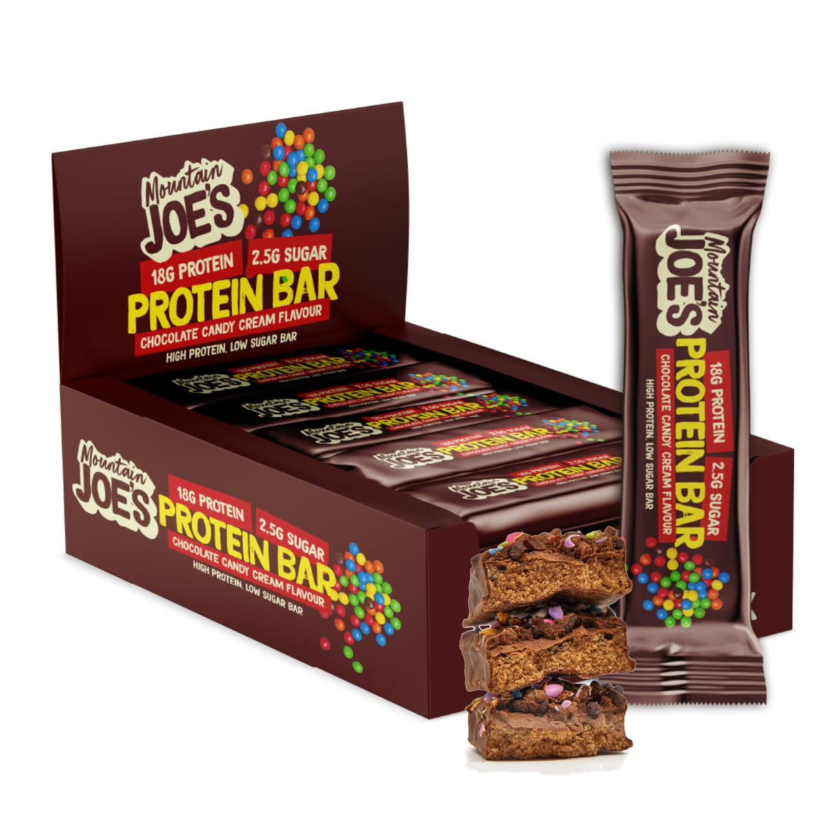 Mountain Joes Protein Bar 12x55g Chocolate Candy Cream