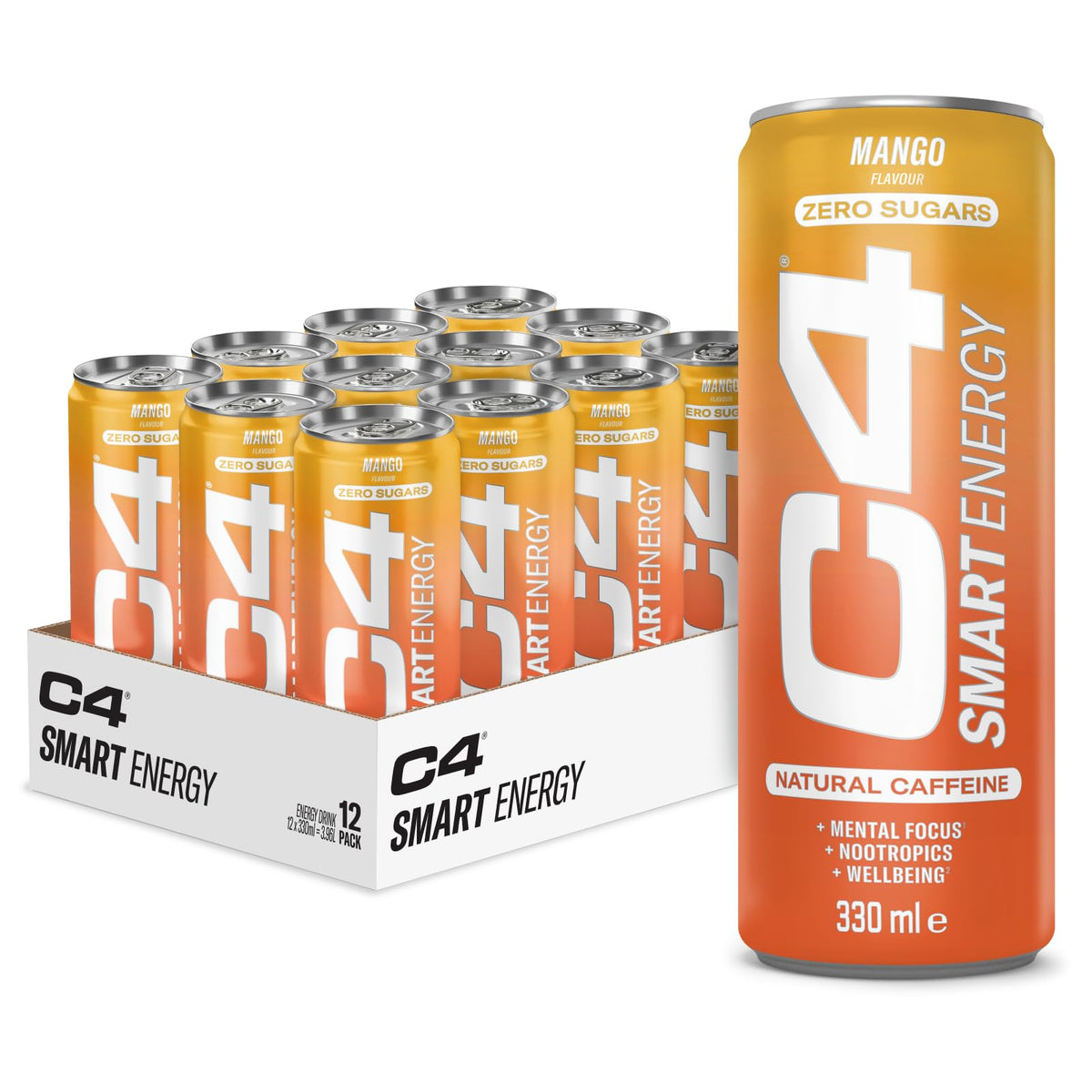 Cellucor C4 Smart Energy Carbonated 12x330ml Mango