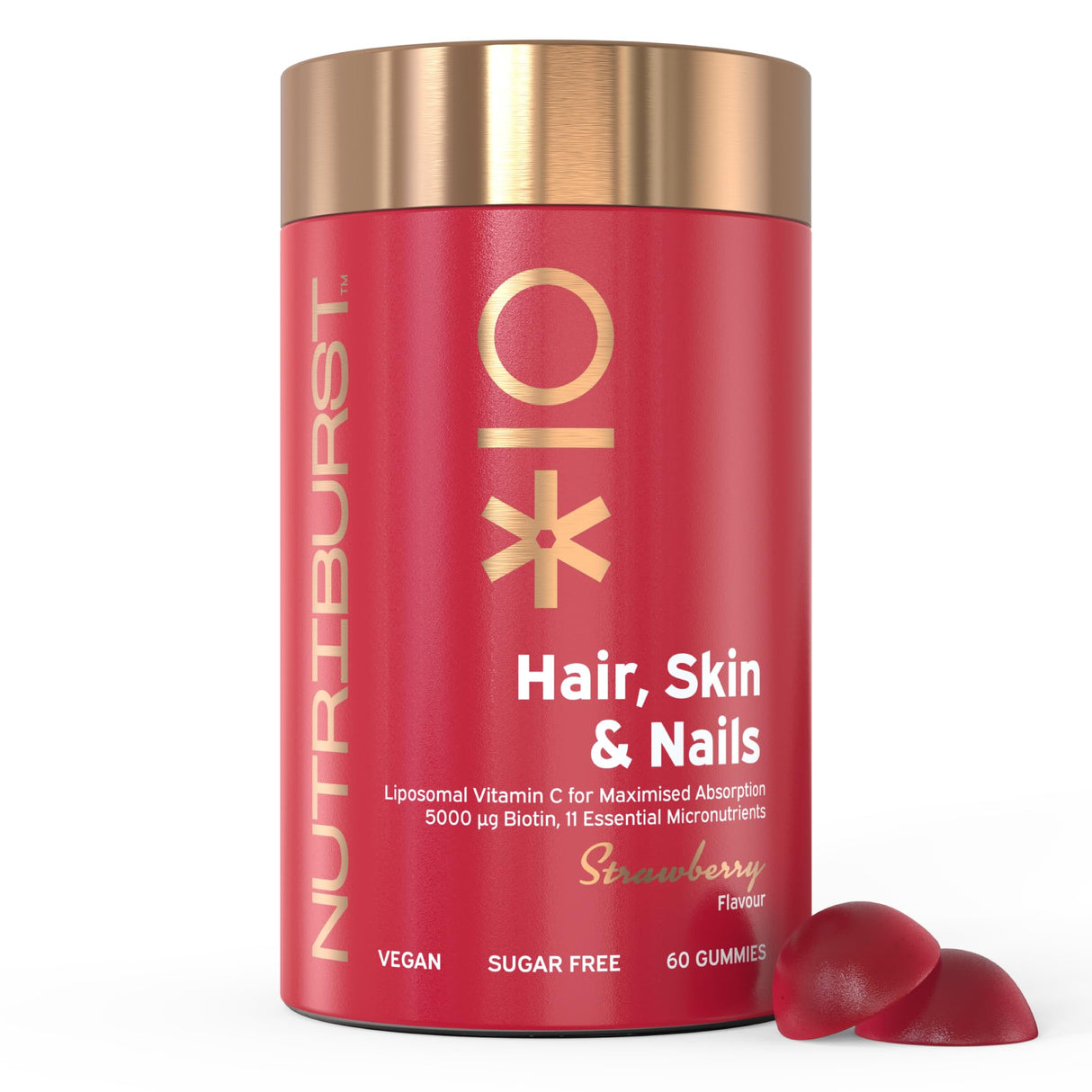 Nutriburst Hair - Skin & Nails 60 Gummies Strawberry