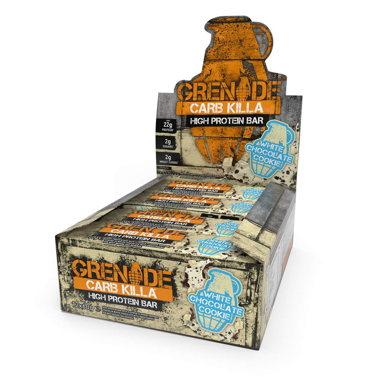Grenade Protein Bar 12x60g White Chocolate Cookie