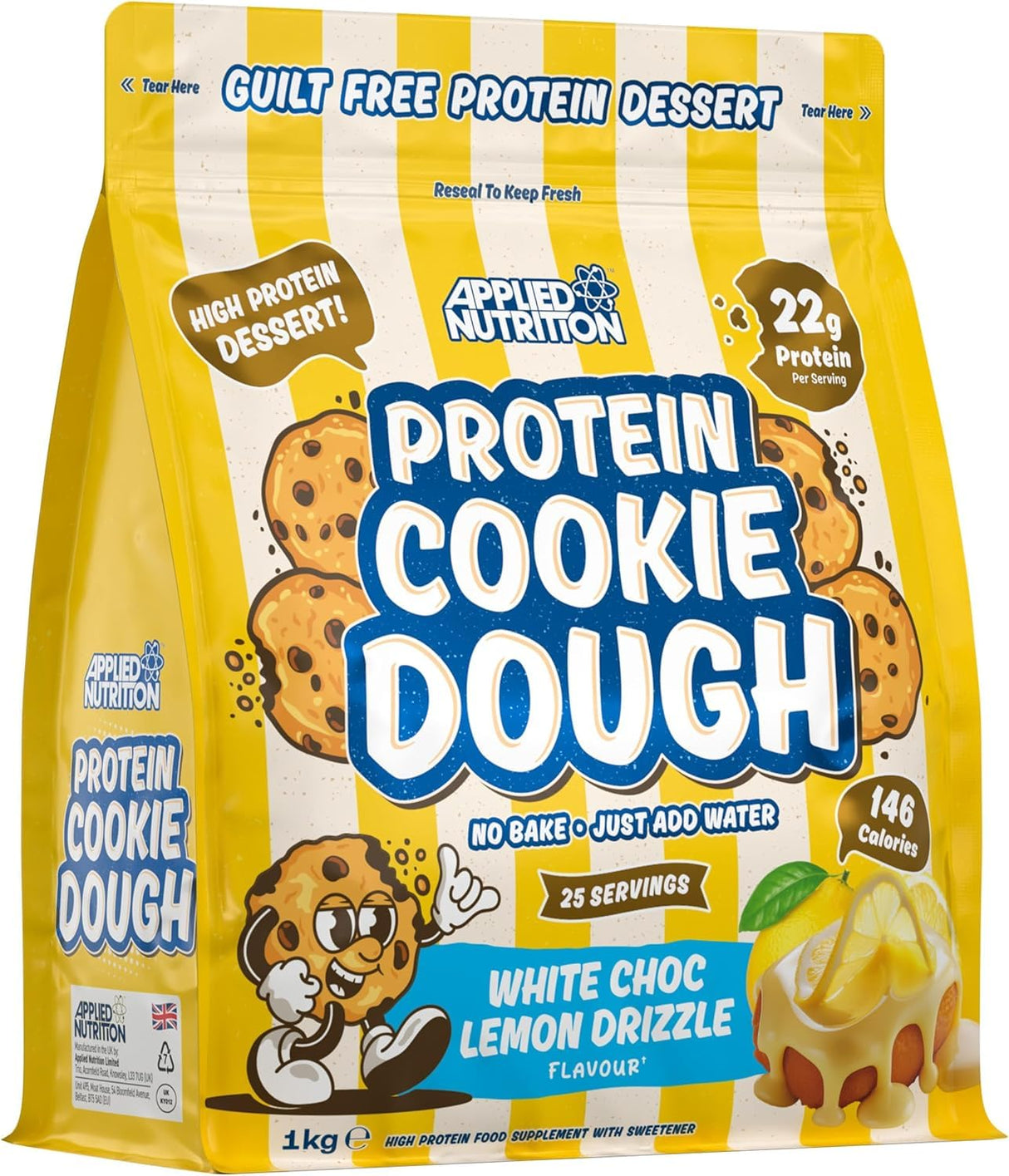 Applied Nutrition Protein Cookie Dough 1kg White Choc Lemon Drizzle