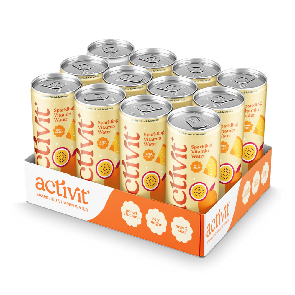 Activit Sparkling Vitamin Water - Mango & Passionfruit - 12x330ml