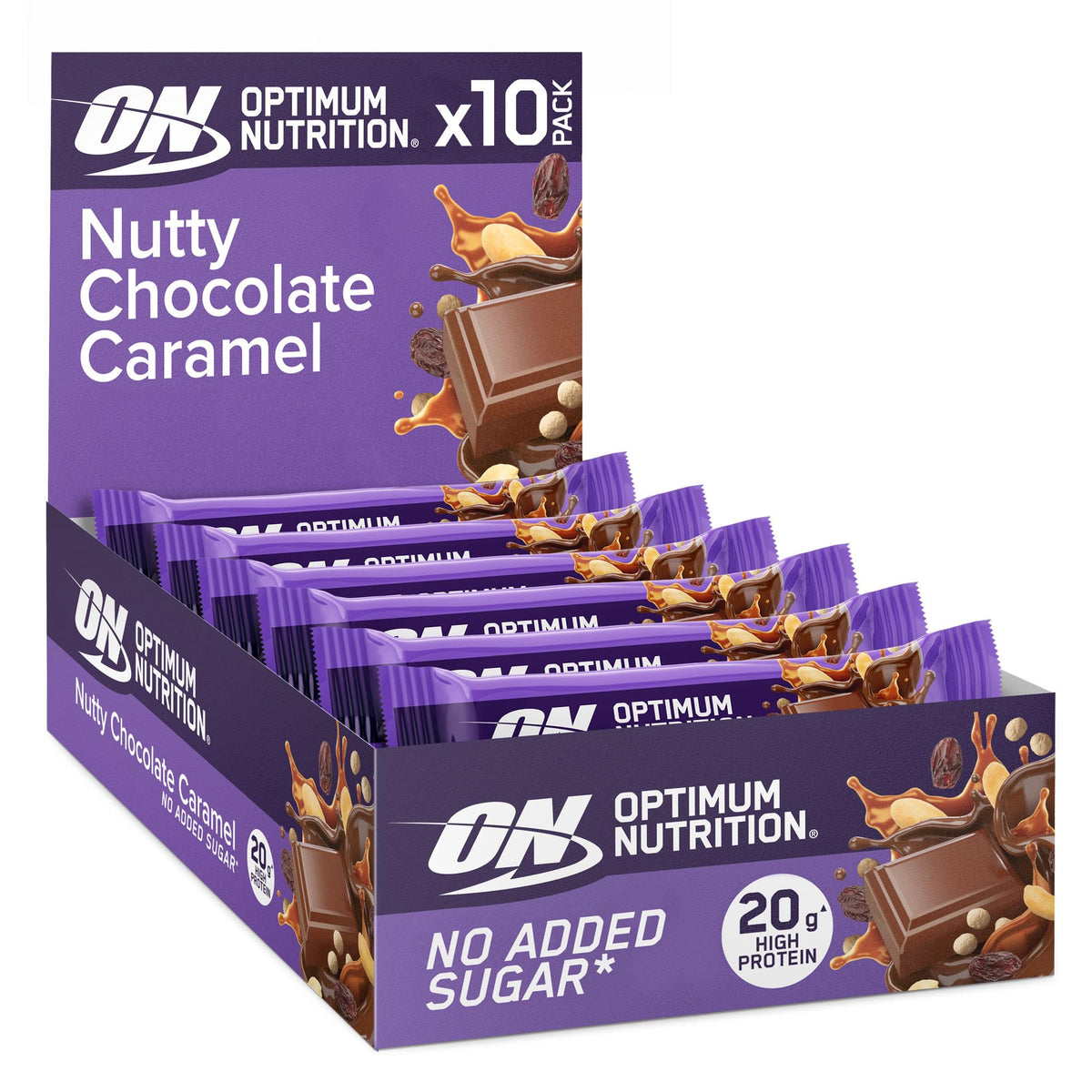 Optimum Nutrition Crunch Bar 10x70g Nutty Choc Caramel