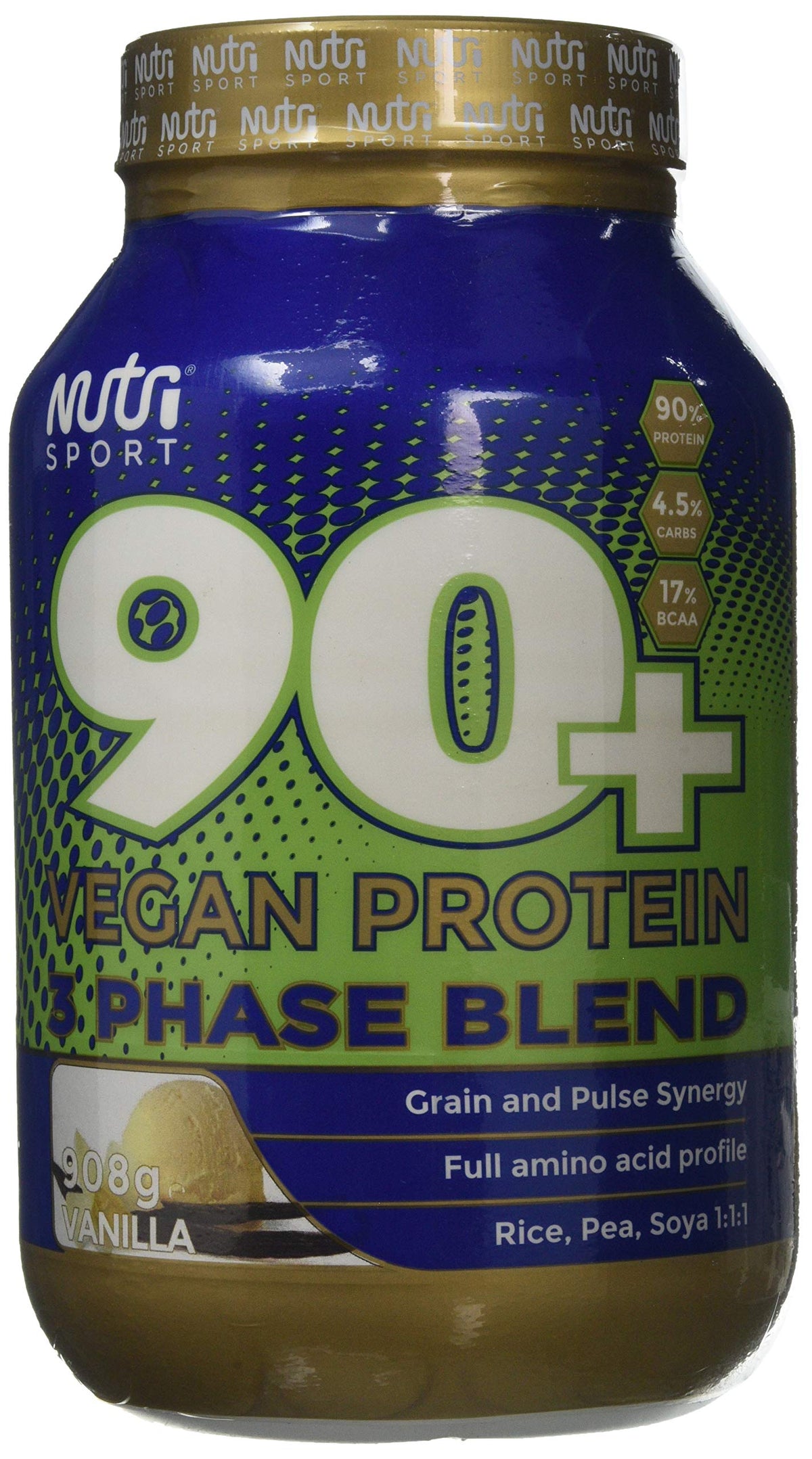 NutriSport 90+ Vegan Protein 908g Vanilla