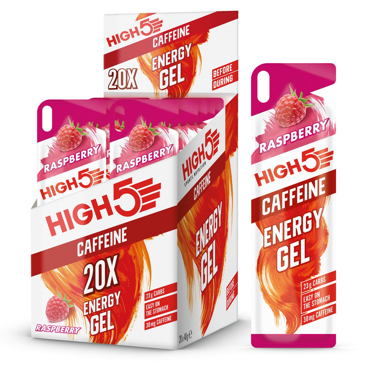 HIGH5 Energy Gel Caffeine 20x40g Raspberry — HIGH5 — image 1