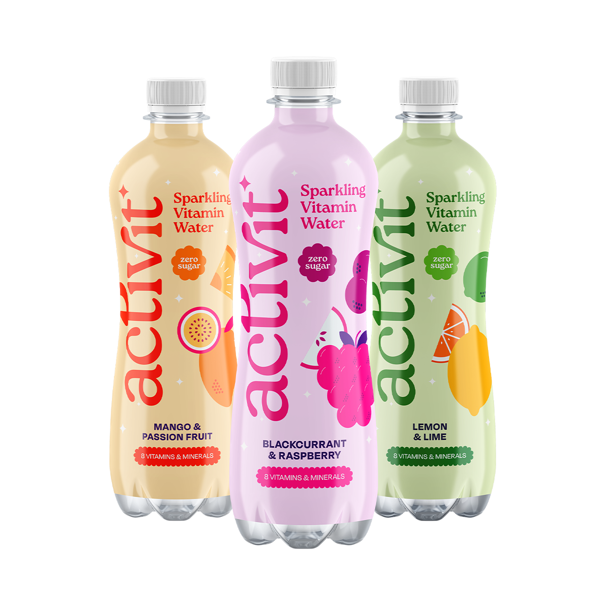 Activit Sparkling Vitamin Water - Blackcurrant & Apple - 12x500ml
