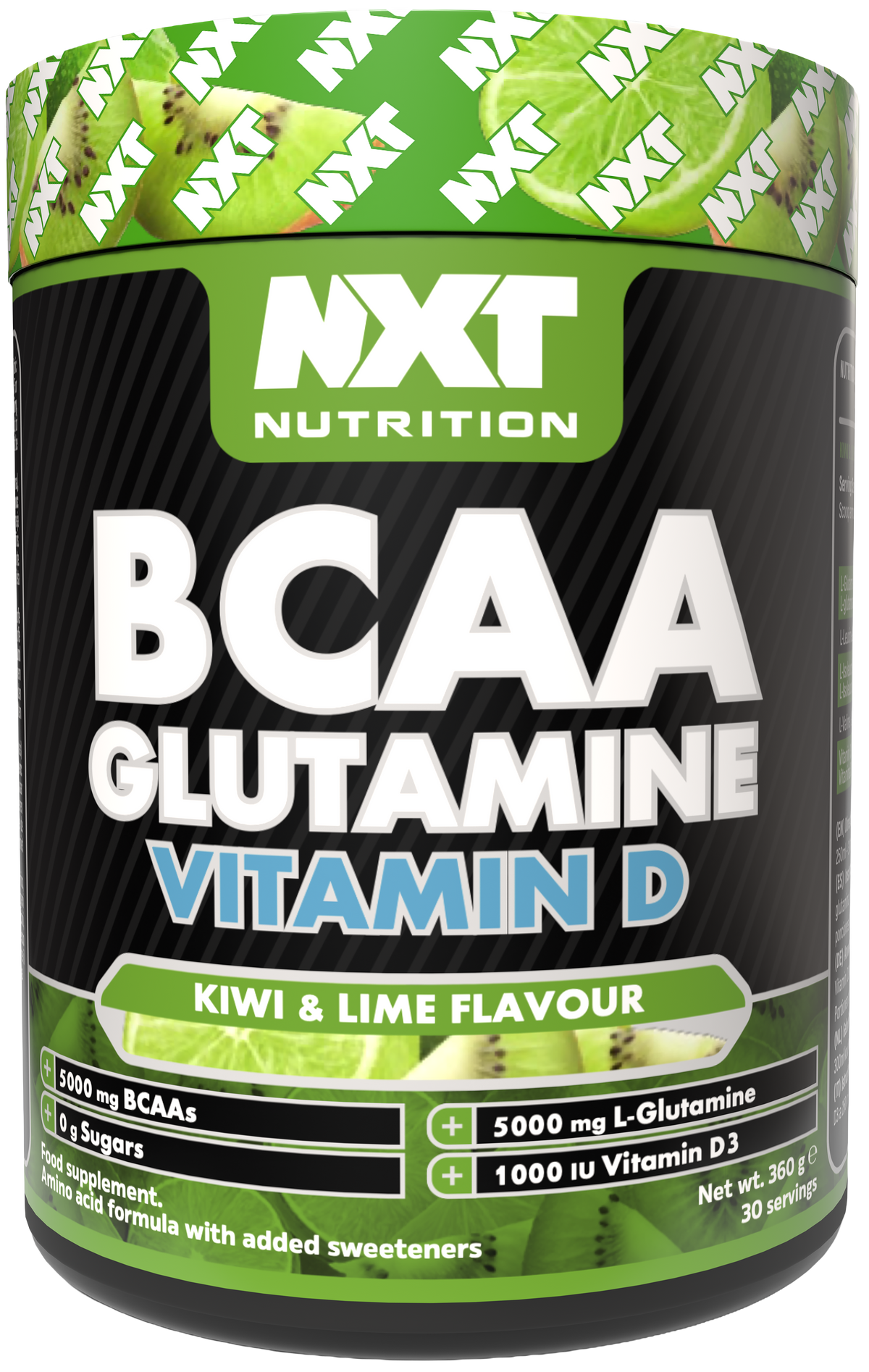 NXT Nutrition BCAA, Glutamine & VIt D - Kiwi Lime - 360g