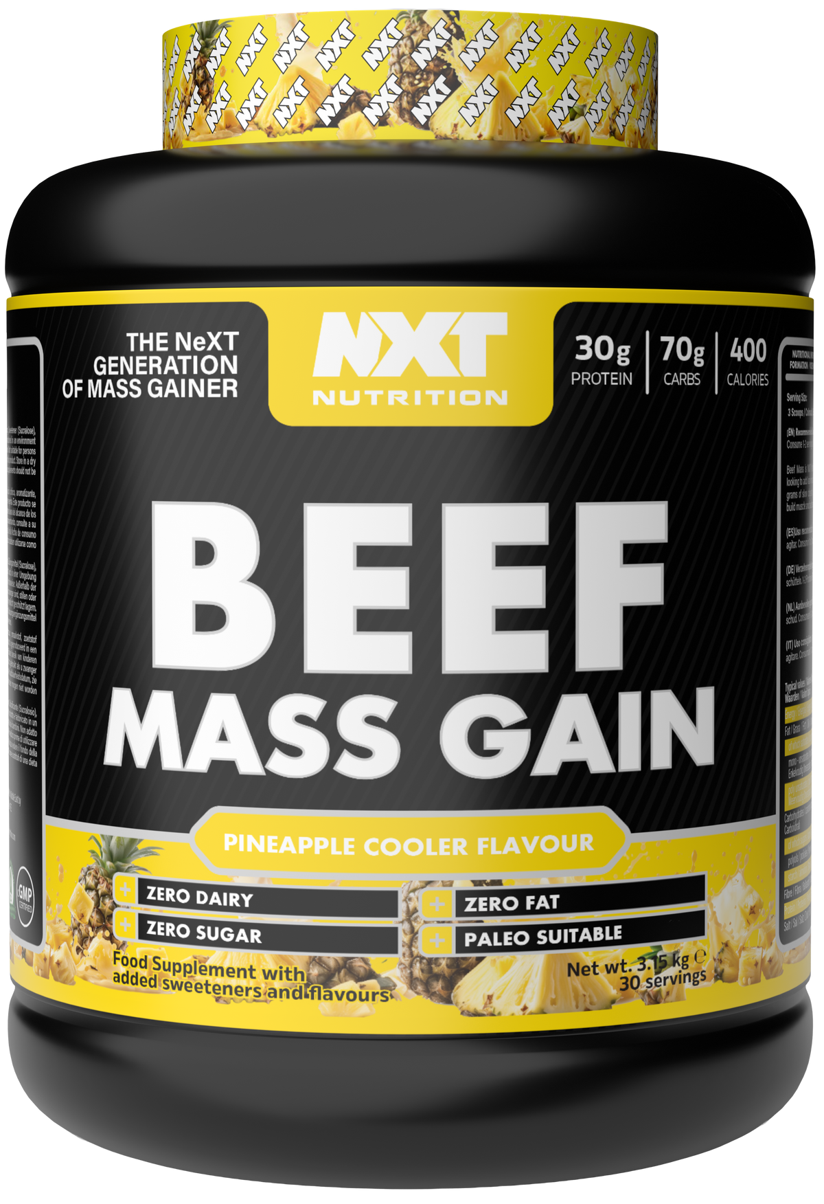 NXT Nutrition Beef Mass Gain - Pineapple - 3.15kg