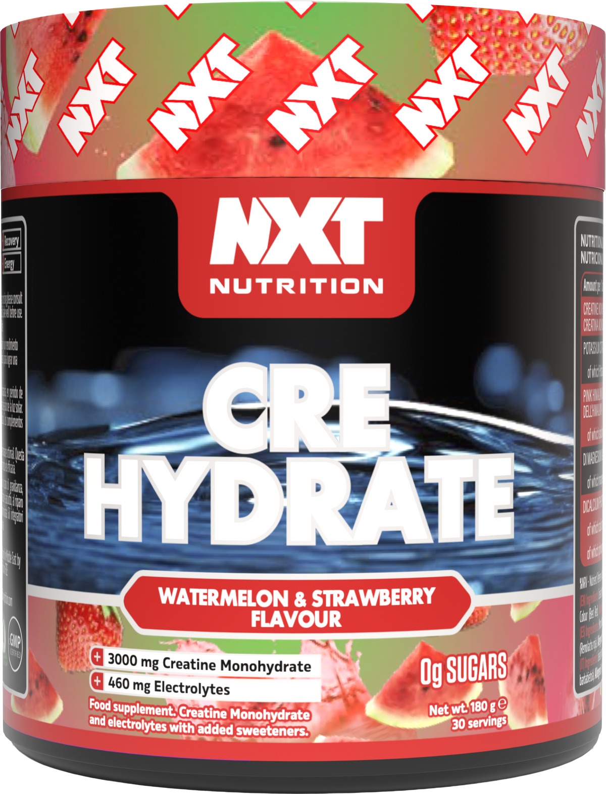 NXT Nutrition CRE Hydrate - Watermelon & Strawberry - 180g
