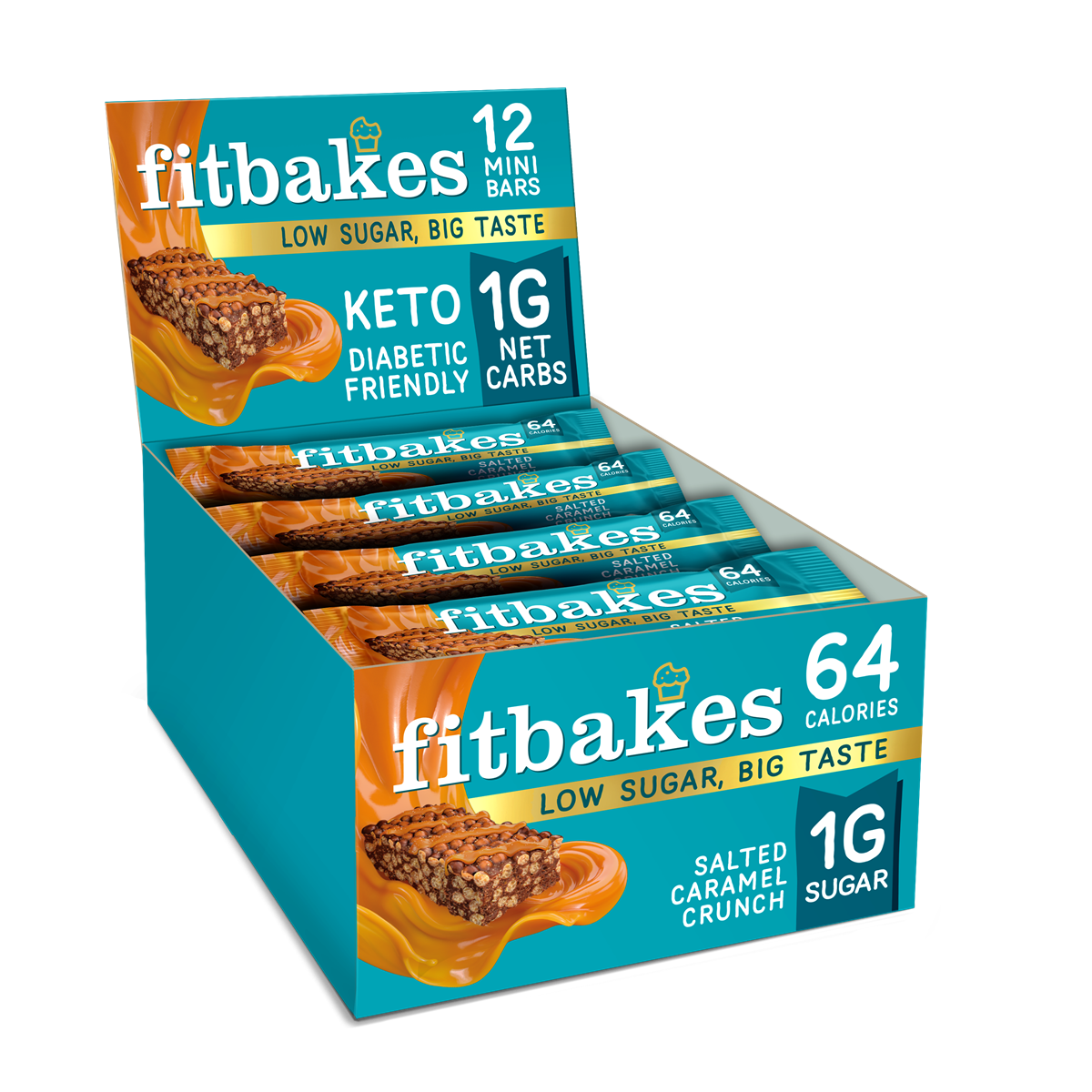 Fitbakes Crunch Bar - Salted Caramel - 12x19g