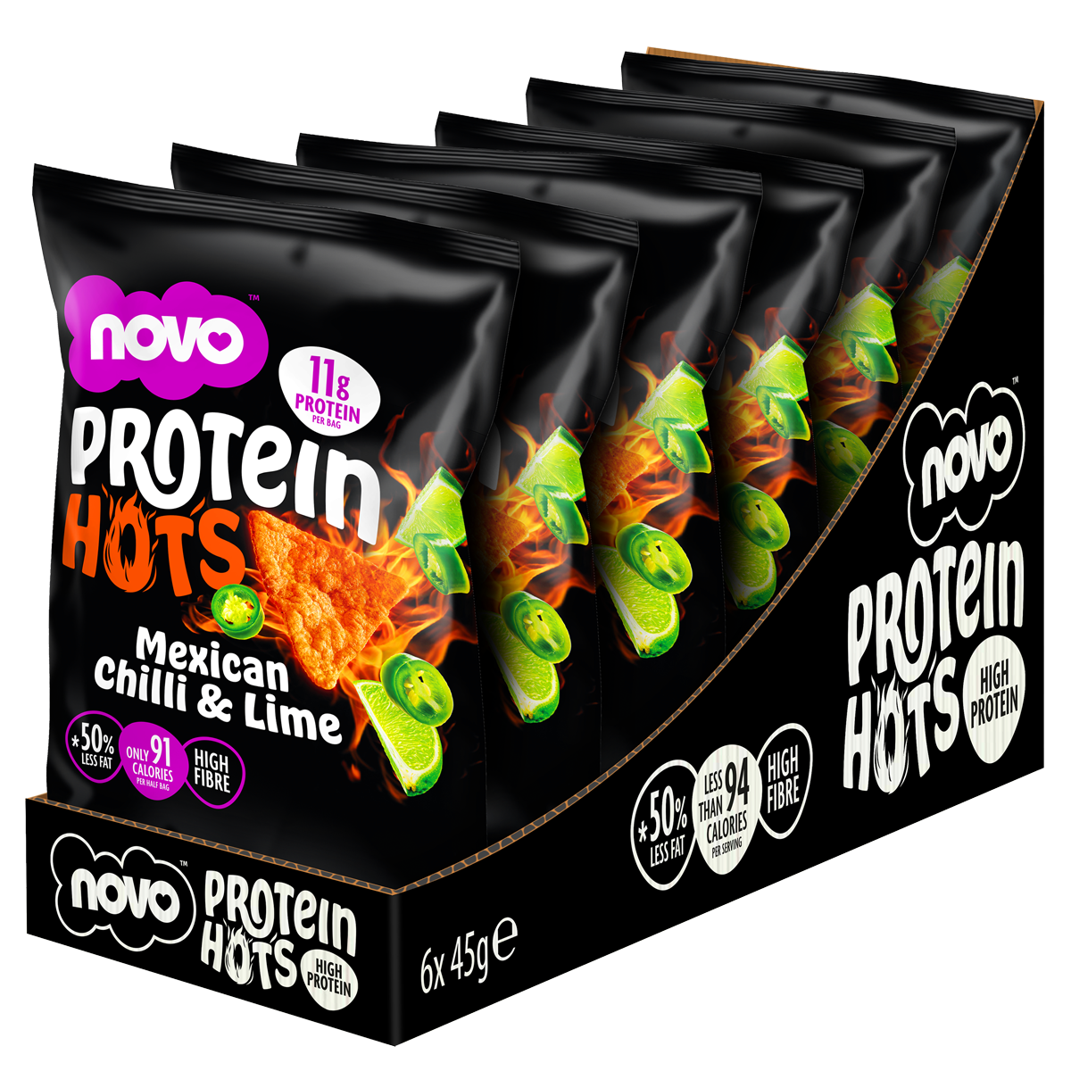 Novo Nutrition Novo Protein Hots - Kickin' Sour Cream - 6x45g