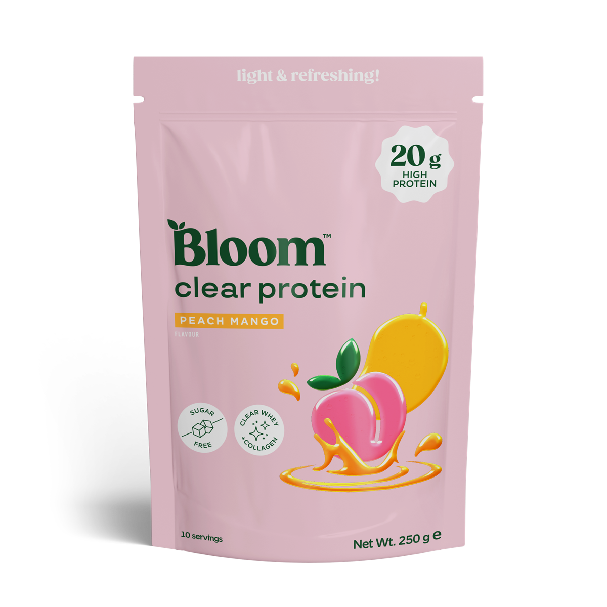 Bloom Clear Protein Collagen - Peach Mango - 250g