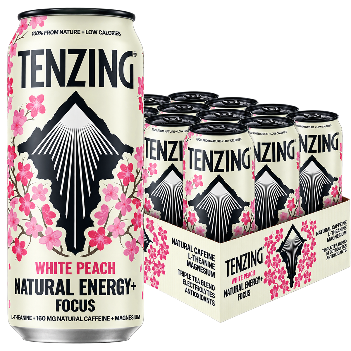 Tenzing Natural Energy+ - White Peach - 12x500ml