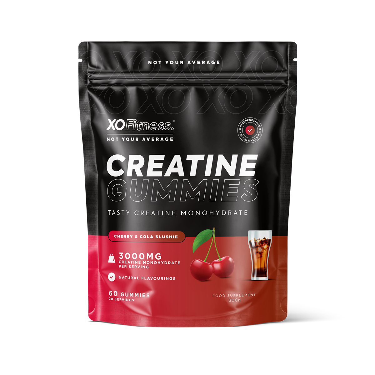 XO Fitness XO Creatine Gummies Dual Flavour - Cherry & Cola - 60 Gummies