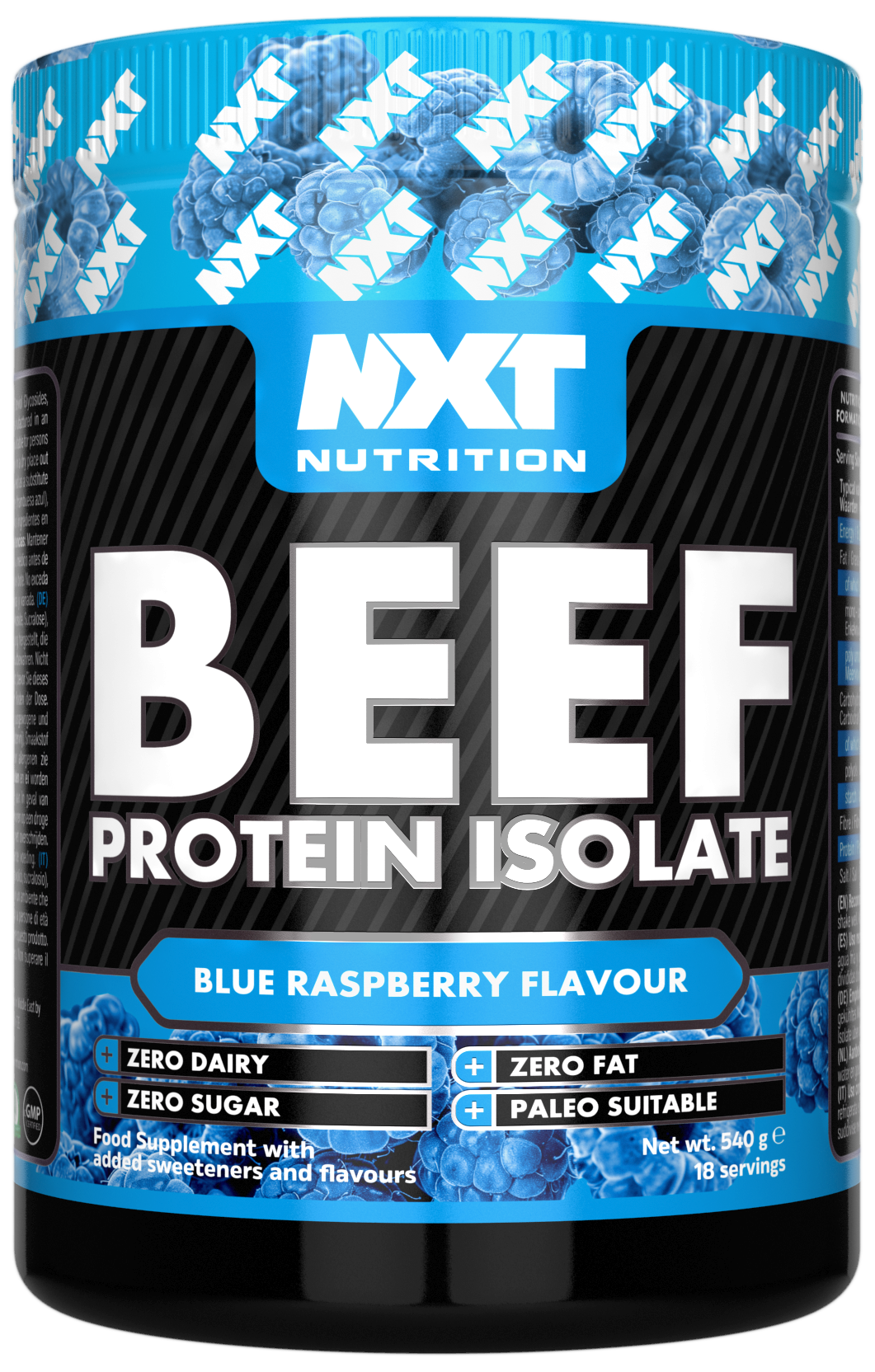 NXT Nutrition Beef Protein Isolate - Blue Raspberry - 540g