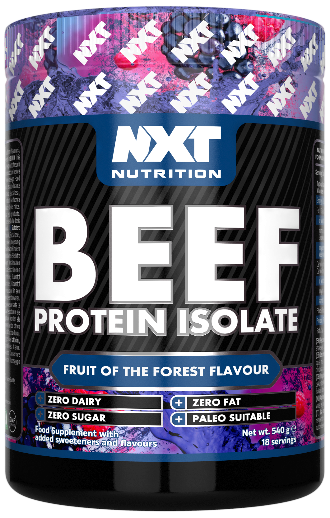 NXT Nutrition Beef Protein Isolate - Fruits Of The Forest - 540g