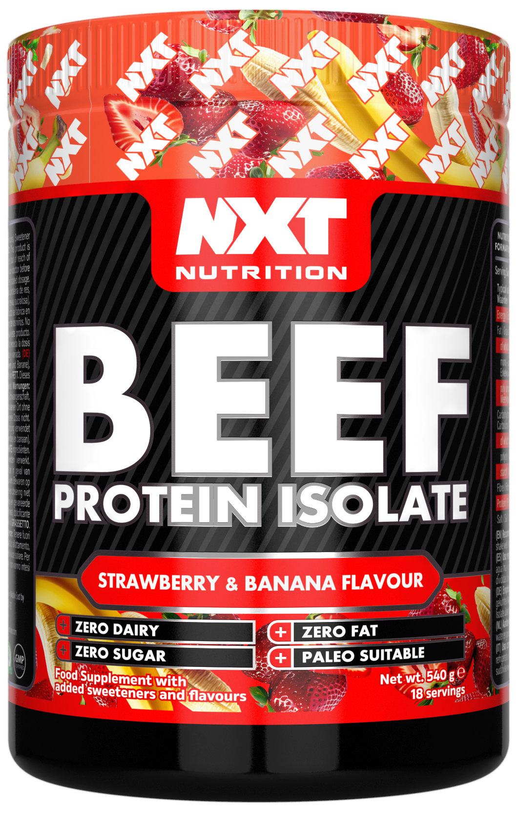 NXT Nutrition Beef Protein Isolate - Strawberry Banana - 540g