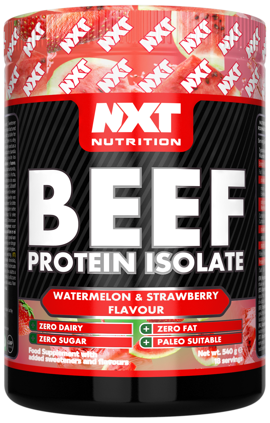 NXT Nutrition Beef Protein Isolate - Watermelon & Strawberry - 540g