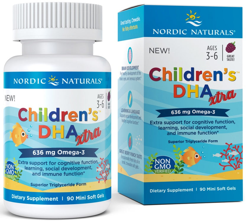 Childrens DHA Xtra Fish Oil, 636mg Berry Punch - 90 mini softgels