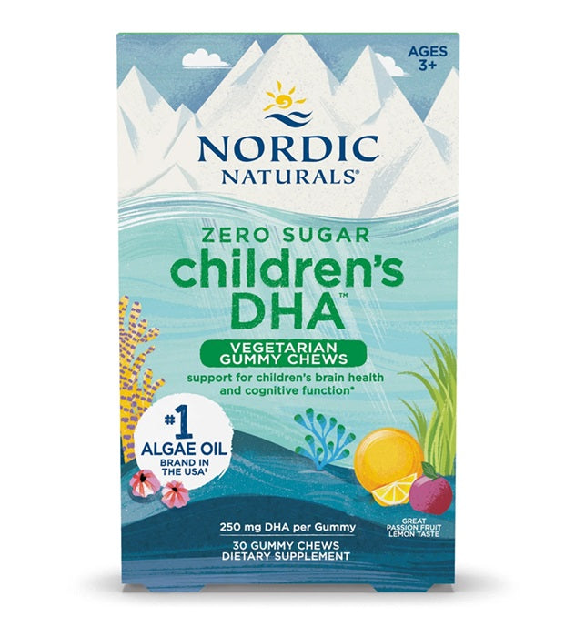 Childrens DHA Vegetarian Gummy Chews, 250mg Passion Fruit Lemon - 30 gummies