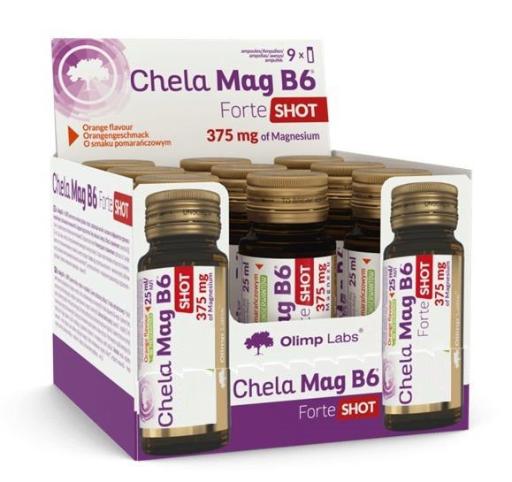 Chela Mag B6 Forte Shot, Cherry - 9 x 25 ml.