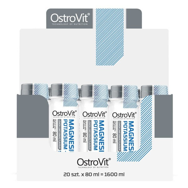 Magnesium Potassium + B6 Shot, Lemon Lime Grape - 20 x 80 ml.