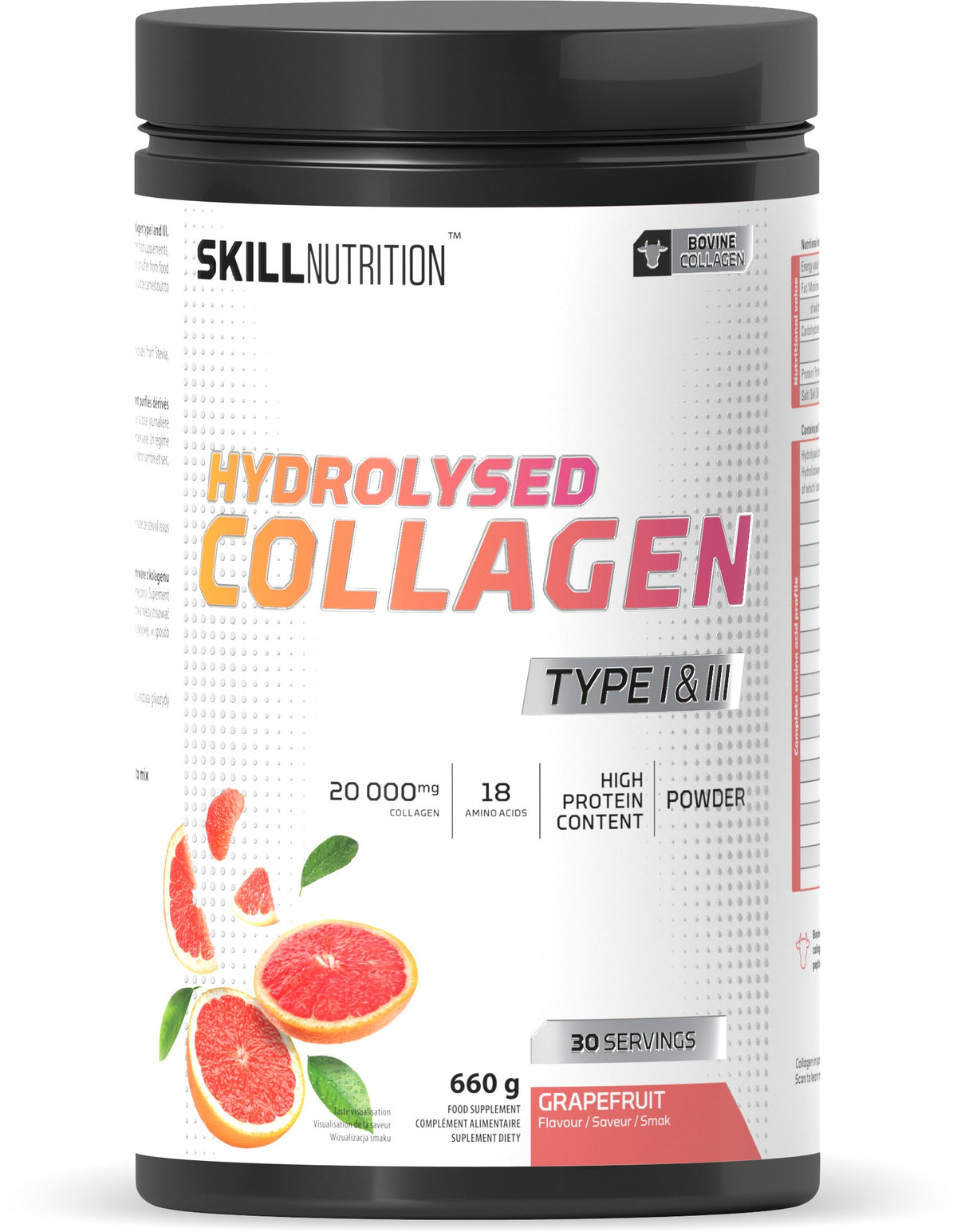 Hydrolysed Collagen Type I & III - Grapefruit - 660g
