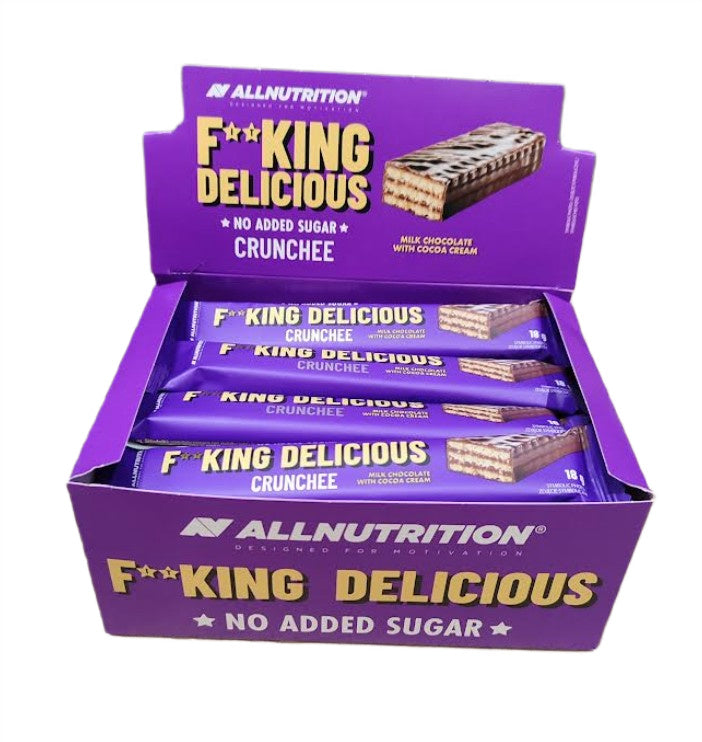 Fitking Delicious Crunchee - Milk Chocolate with Cocoa Cream - 20 x 18g
