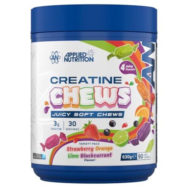 Creatine Chews - Variety Pack Strawberry Orange Lime Blackcurrant - 90 chews