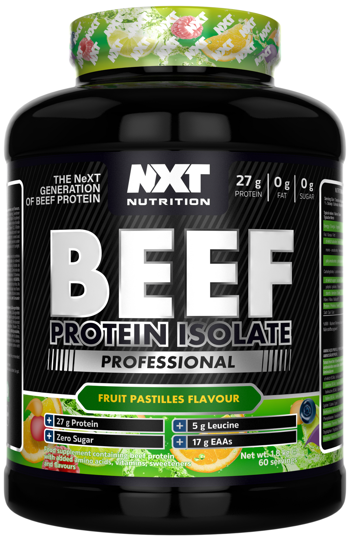 NXT Nutrition Beef Protein Isolate Professional - Fruit Pastilles - 1.8kg