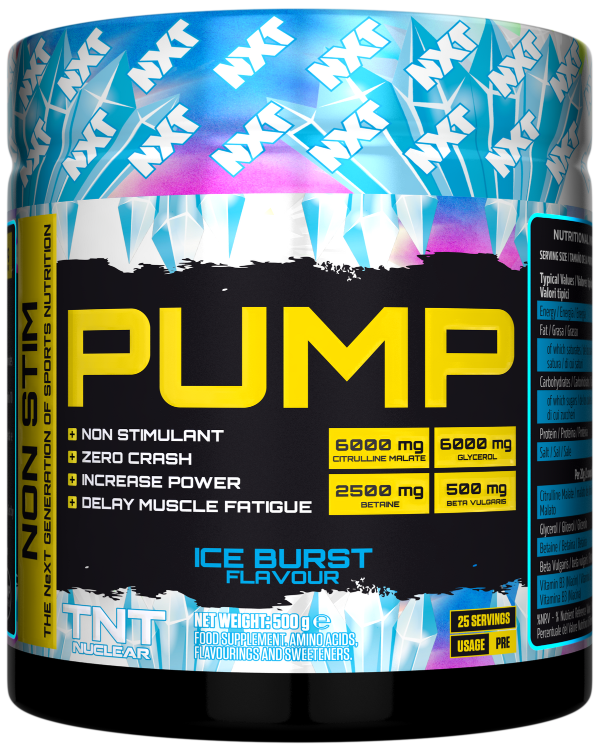 NXT Nutrition TNT Nuclear PUMP (Stim-Free) - Ice Burst - 500g
