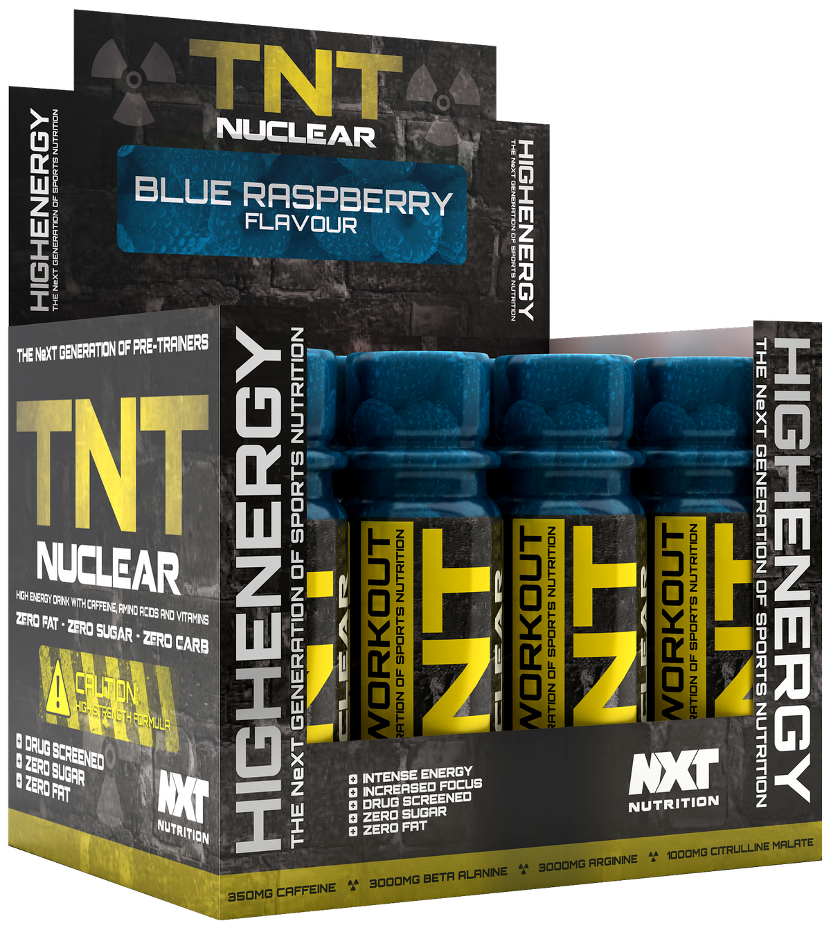 NXT Nutrition TNT Nuclear Shots - Blue Raspberry - 12x60ml