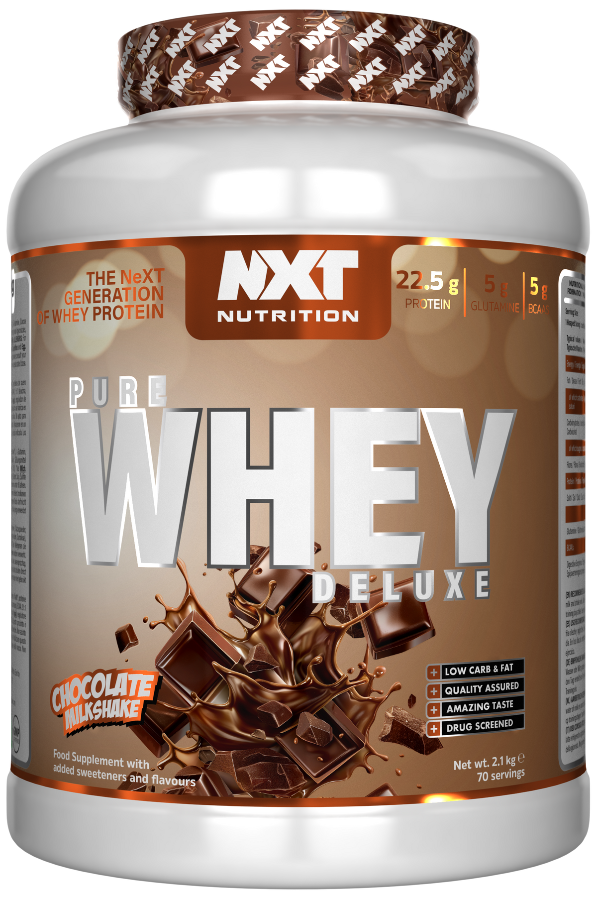 NXT Nutrition Pure Whey Deluxe - Chocolate Milkshake - 2.1kg