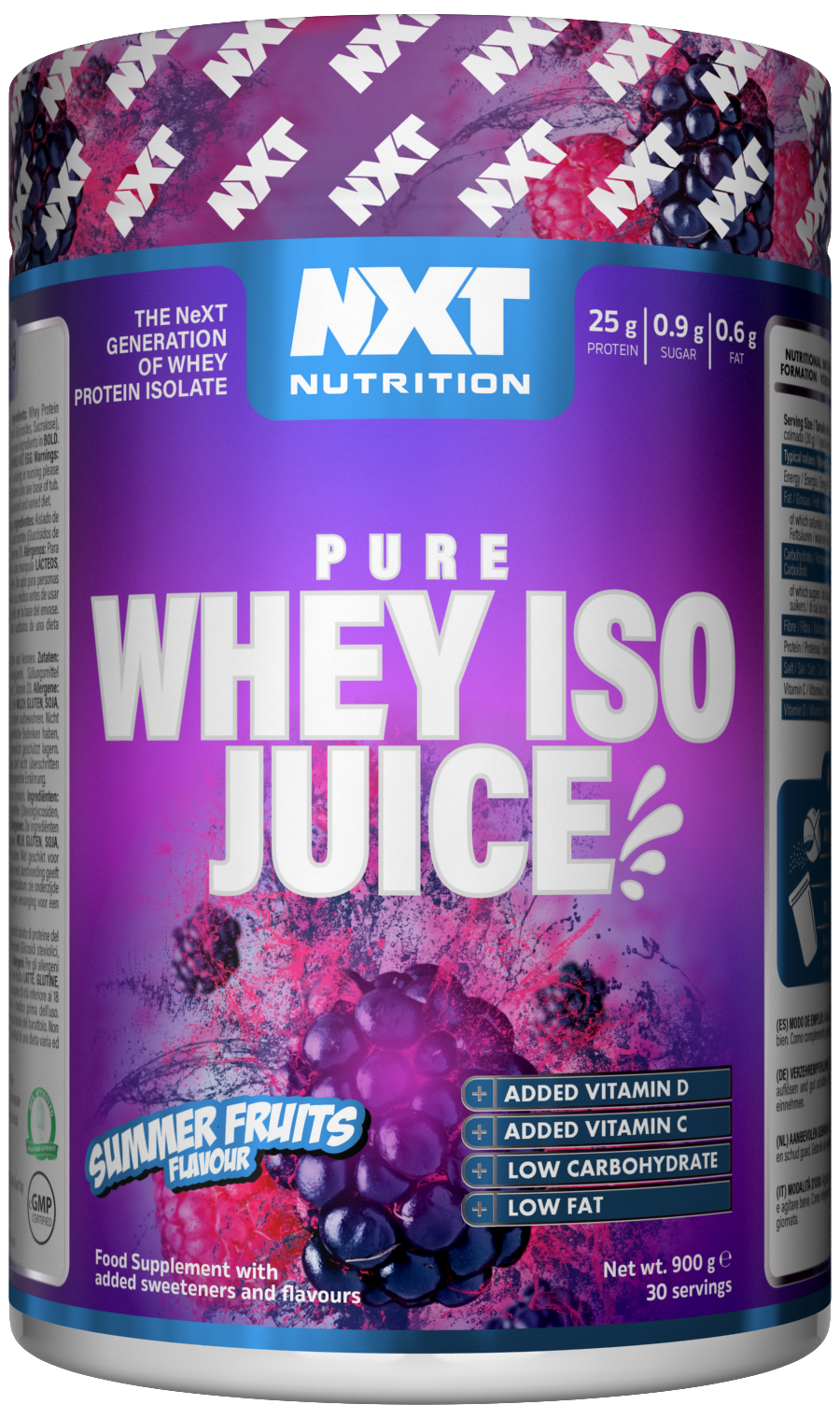 NXT Nutrition Pure Whey ISO Juice - Summer Fruits - 900g