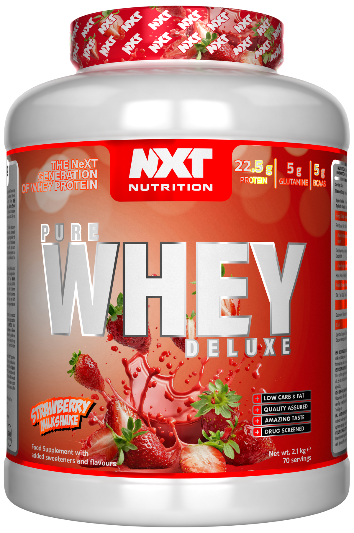 NXT Nutrition Pure Whey Deluxe - Strawberry Milkshake - 2.1kg