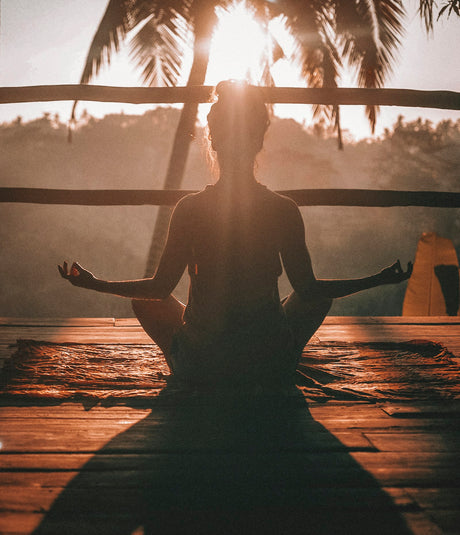 Morning wellness routine with natural light