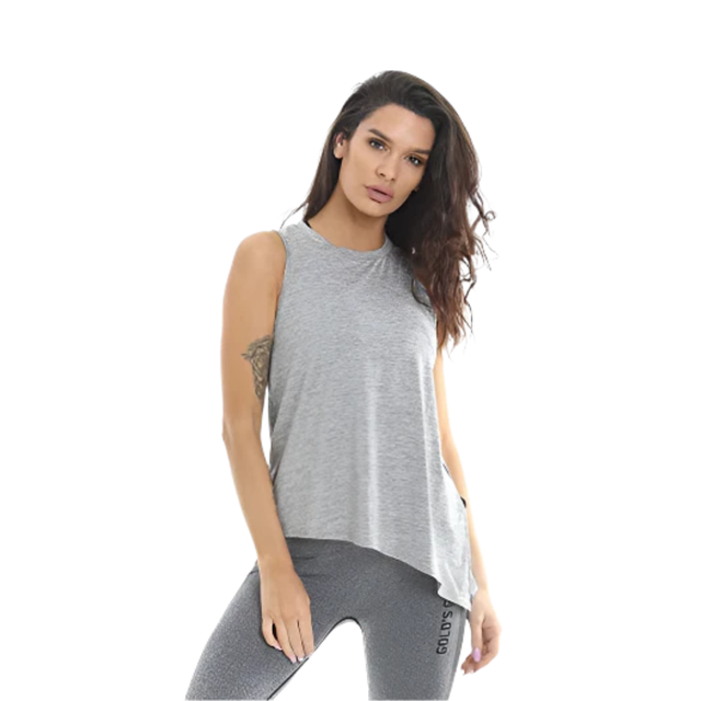 Golds Gym Ladies Angled Vest L Grey