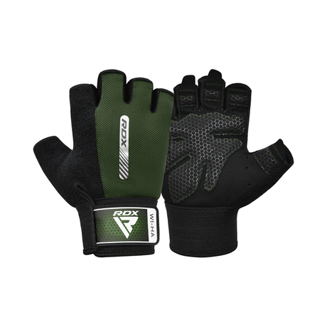 RDX Gym Weight Lifting Gloves W1 Half Plus M Army Green