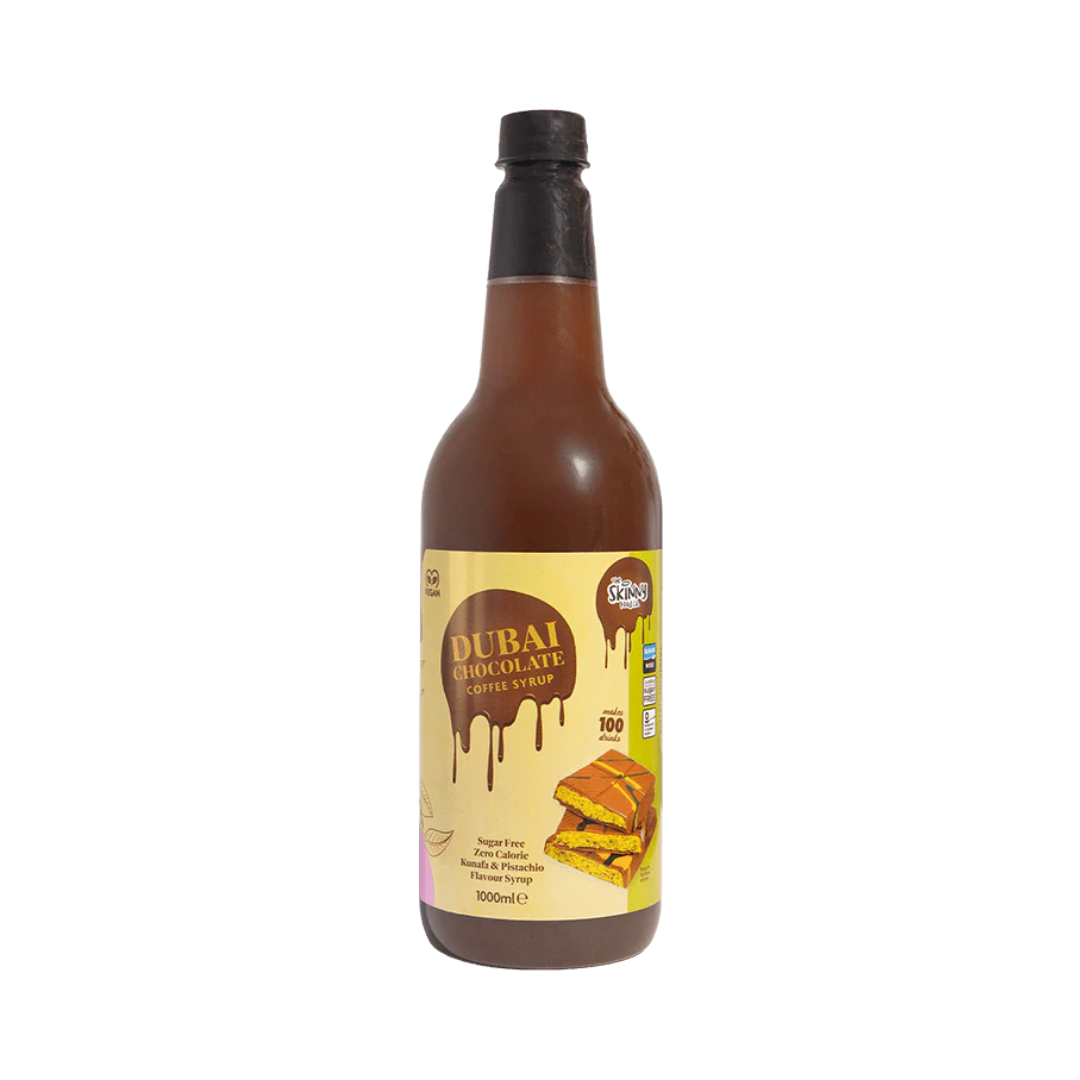 The Skinny Food Co Skinny Barista Zero Calorie Coffee Syrup 1000ml Dubai Chocolate (Limited Edition)