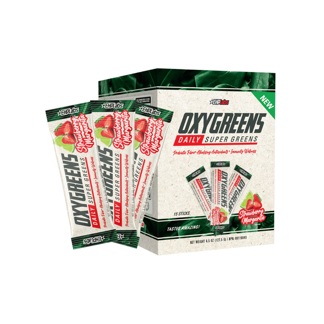 EHP Labs OxyGreens 15 Stick Pack 15x127.5g Strawberry Margarita