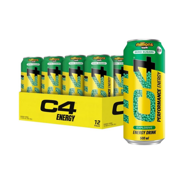 Cellucor C4 Performance Energy Carbonated RTD 12x500ml Millions Apple