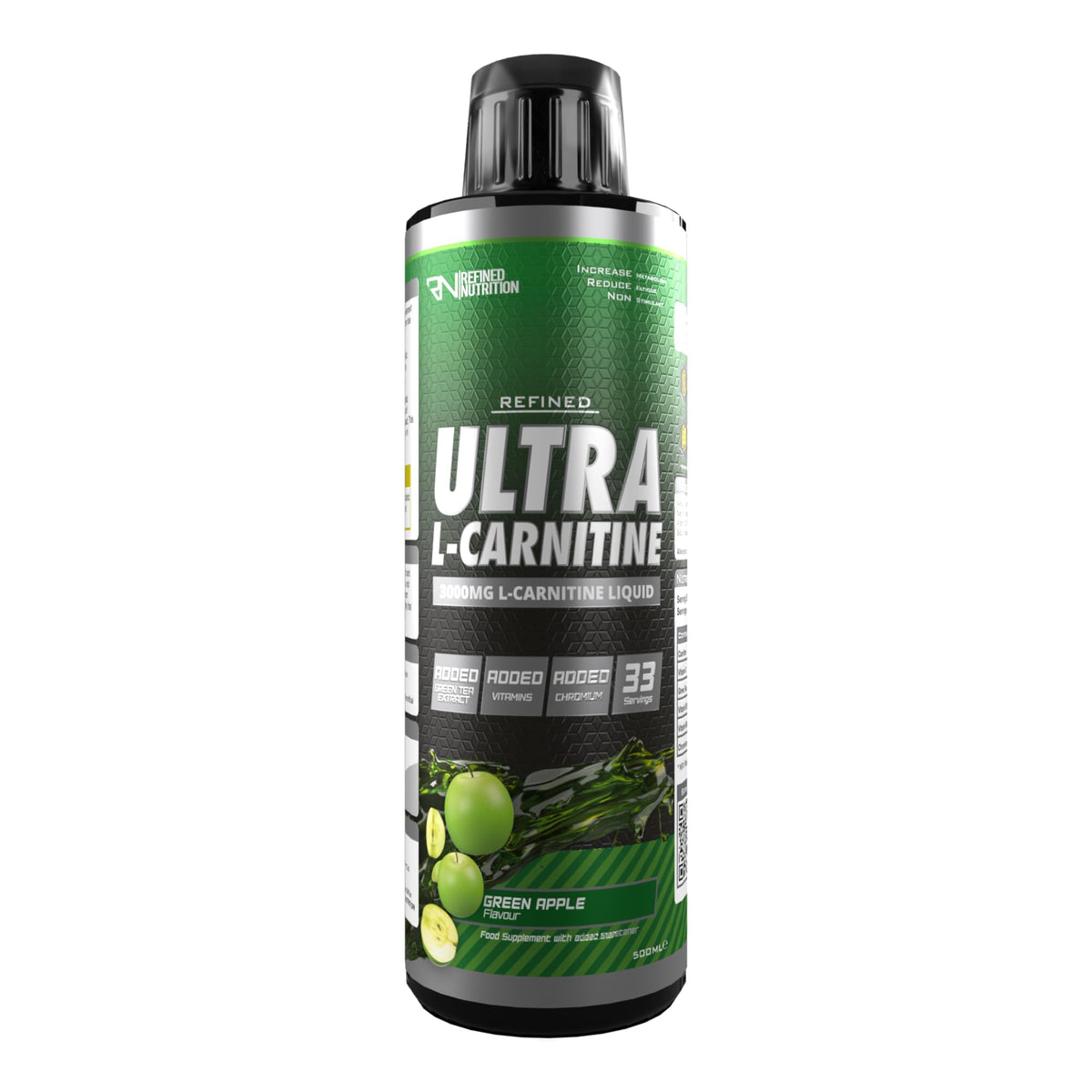 Refined Nutrition L-Carnitine 3000 500ml Green Apple