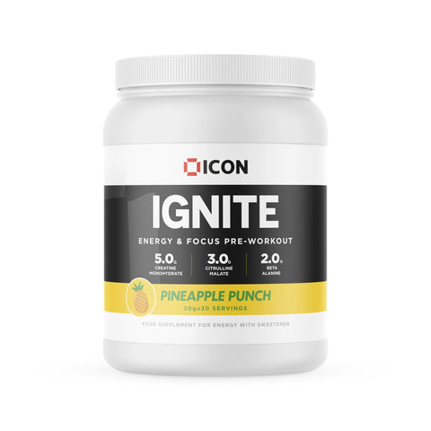 ICON Nutrition IGNITE Pre-Workout 600g Pineapple Punch