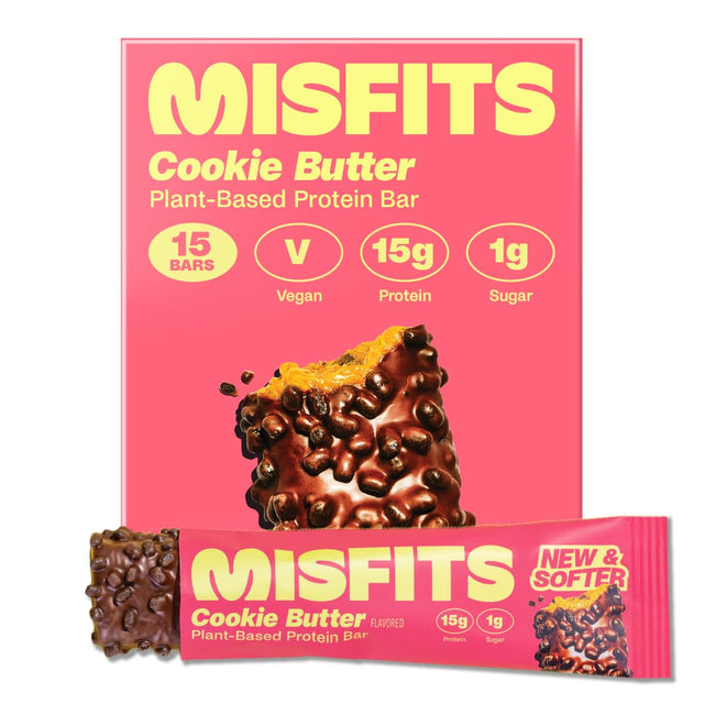 Misfits Plant-Based Protein Bar 15x50g Cookie Butter — Misfits — image 1