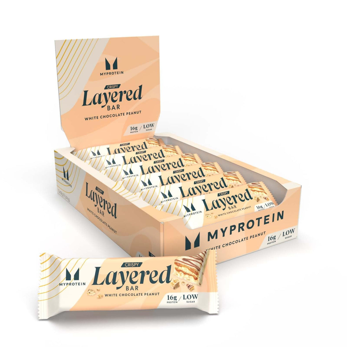 MyProtein Crispy Layered Protein Bar 12x58g White Chocolate Peanut