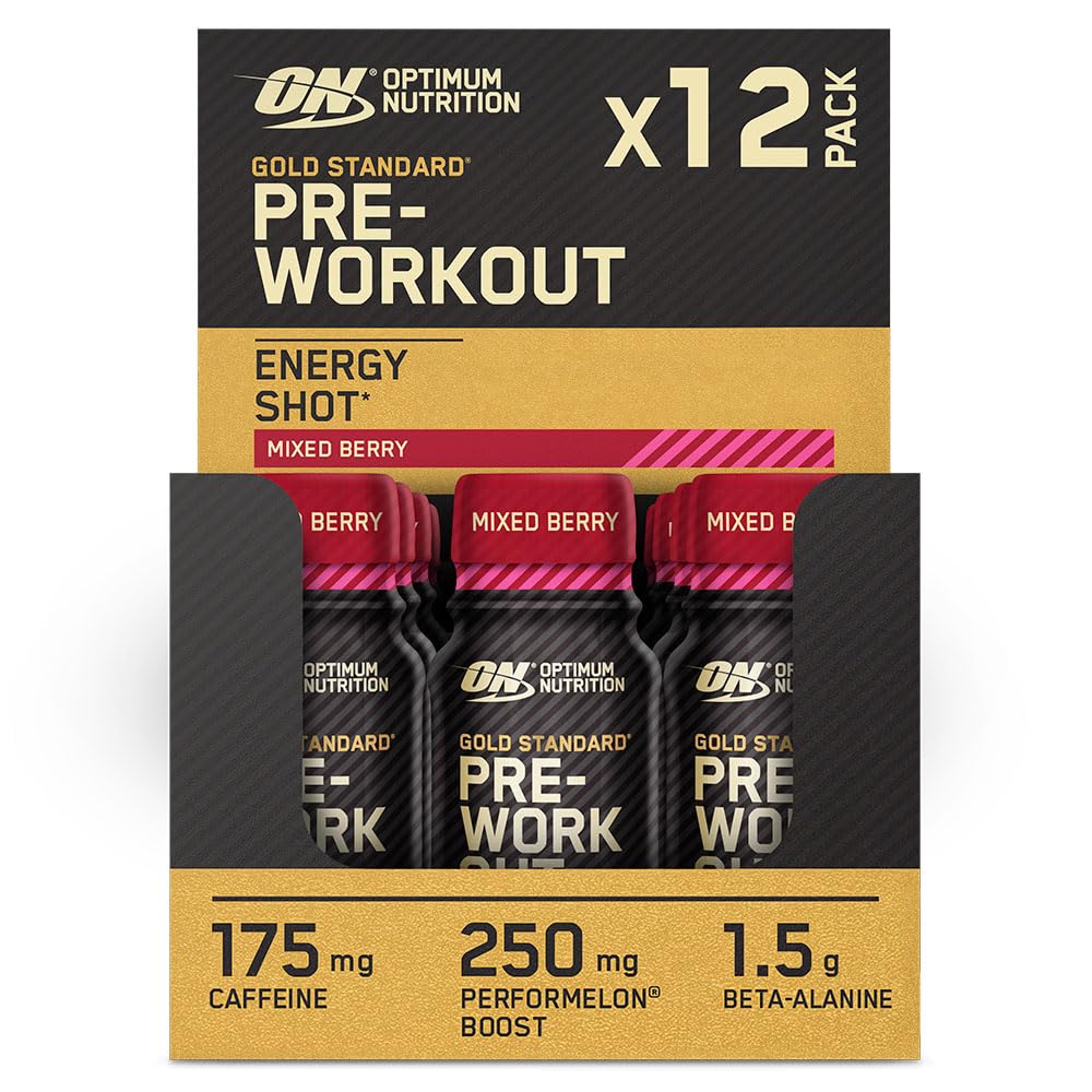Optimum Nutrition Gold Standard Pre-Workout Shot 12x60ml Mixed Berry