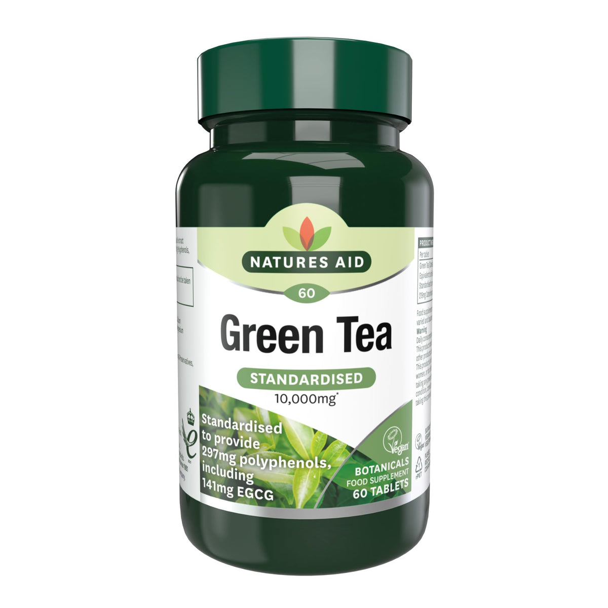Natures Aid Green Tea 10 -000mg 60 Tabs