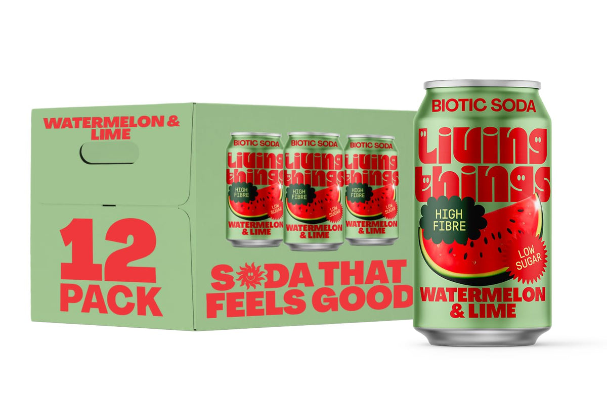 Living Things Prebiotic Soda 12x330ml Watermelon & Lime Soda