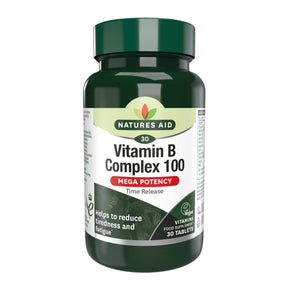 Natures Aid Vit B Complex 100mg Time Release (Mega Potency) 30 Tabs